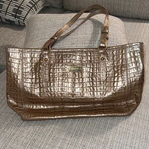 Brahmin Metallic Croc-Embossed Tote